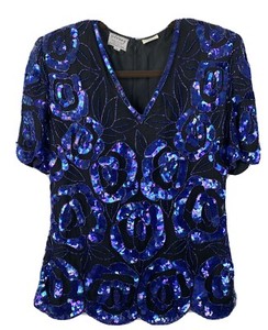 blue sequin top