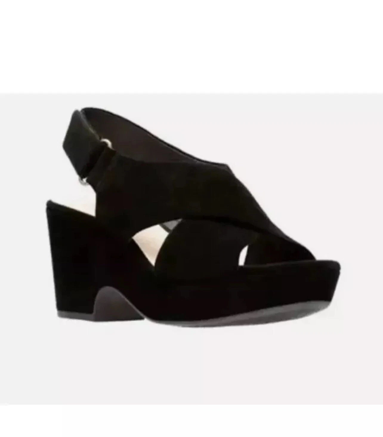 CLARKS MARITSA LARA SANDALI DONNA NERI SCAMOSCIATI PELLE UK TAGLIA 5 D 38