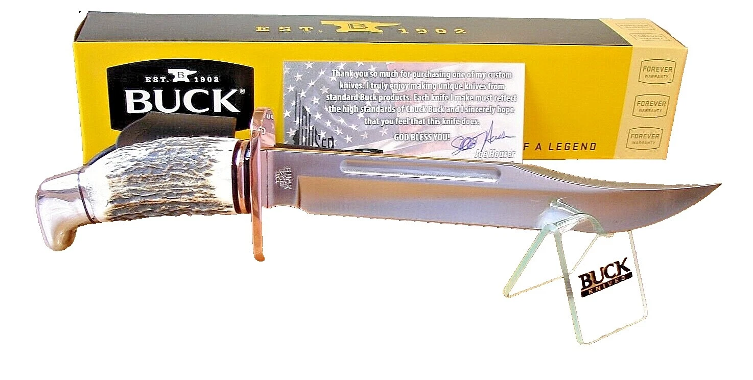 Hoja de acero al carbono Buck Knives caza Cuchillos de Hoja Fija De Colección