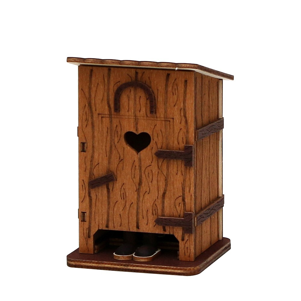 Räucherhaus "Stilles Örtchen" Holzhütte f. Räucherkerzen WC Klo Räucherhütte