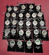 27 piece set - 1998-2024 John Deere Xmas Ornament Set --- Nice Starter Set