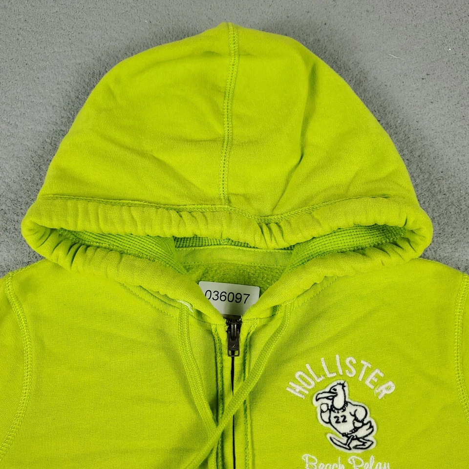 Hollister свитер женщин большой желтый/зеленый полный молнии толстовка с капюшоном - Изображение 3 из 4
