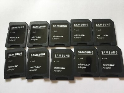 LOT OF 10 Samsung microSD adapter FOR 1gb,2gb,4gb,8gb NO