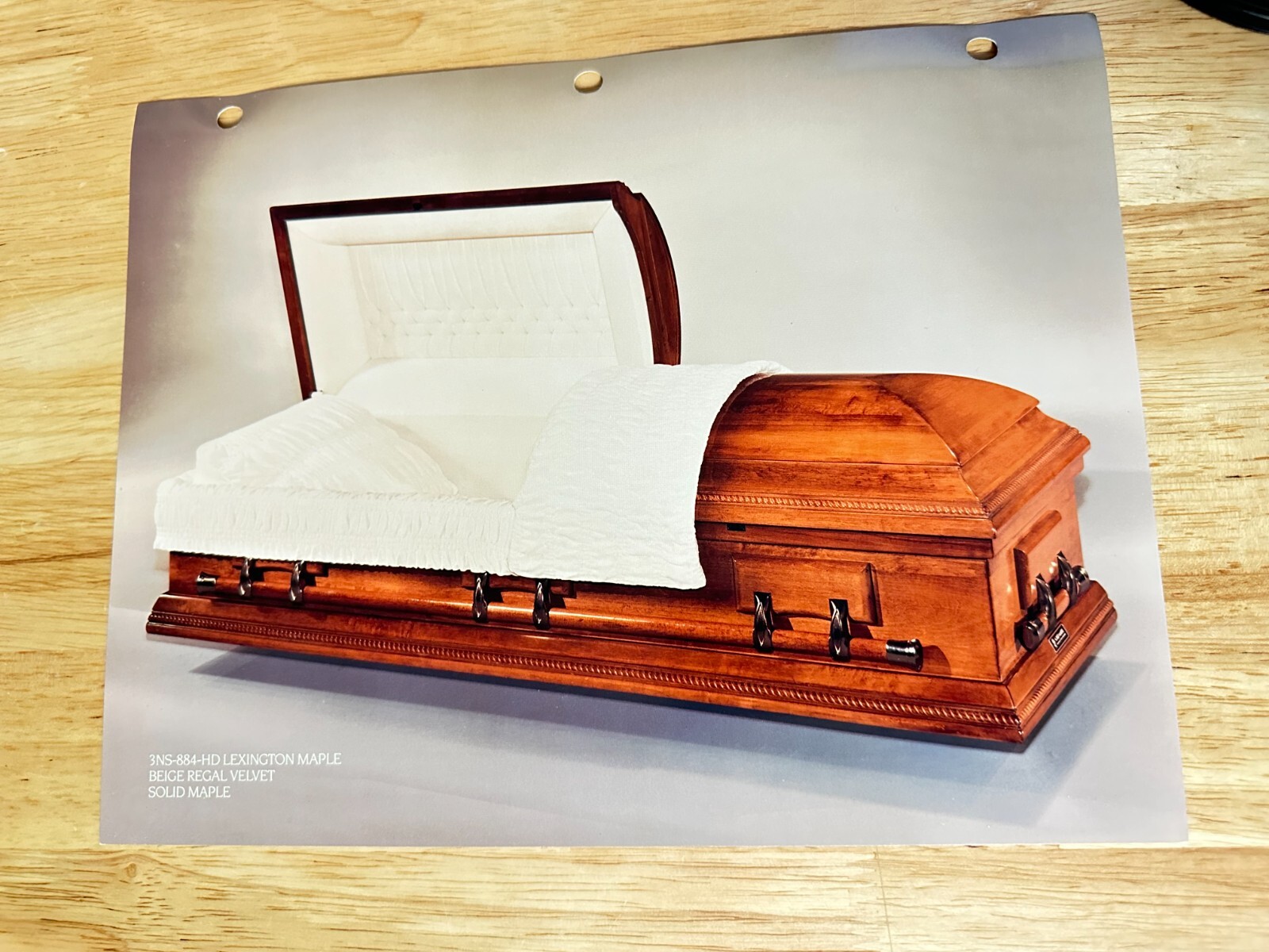 Batesville Casket Lexington Maple Beige Regal Funeral  Print Ad Oddity