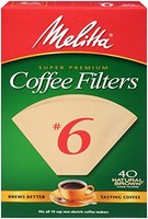 Melitta Cone Coffee Filters, Natural Brown, No. 6, 40 Count Filters, New, Free S on sale Melitta Cone Coffee Filters, Natural Brown, No. 6, 40 Count Filters, New, Free S on sale