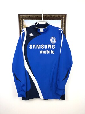 Vintage Adidas Chelsea Football Sweatshirt Soccer Track Top Blue