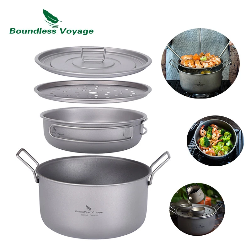 Titanium Camping Cooking Wok