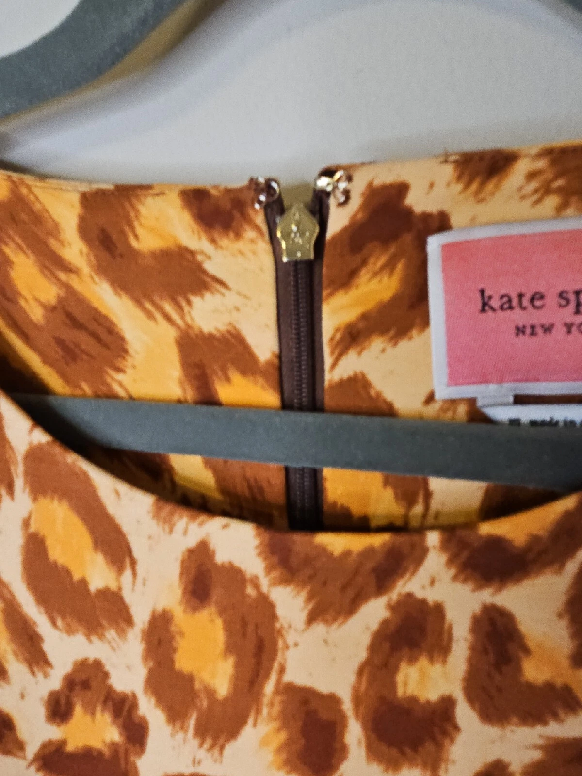 Abito Kate Spade Donna M Panthera Ponte Stampa Animali Senza Maniche Viscosa Stretch