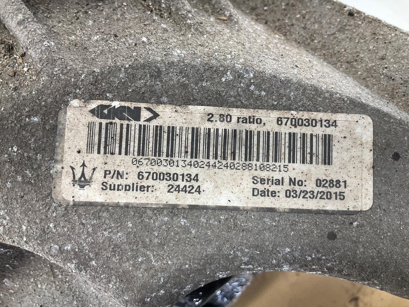Maserati Ghibli 2014-2017 REAR Differential