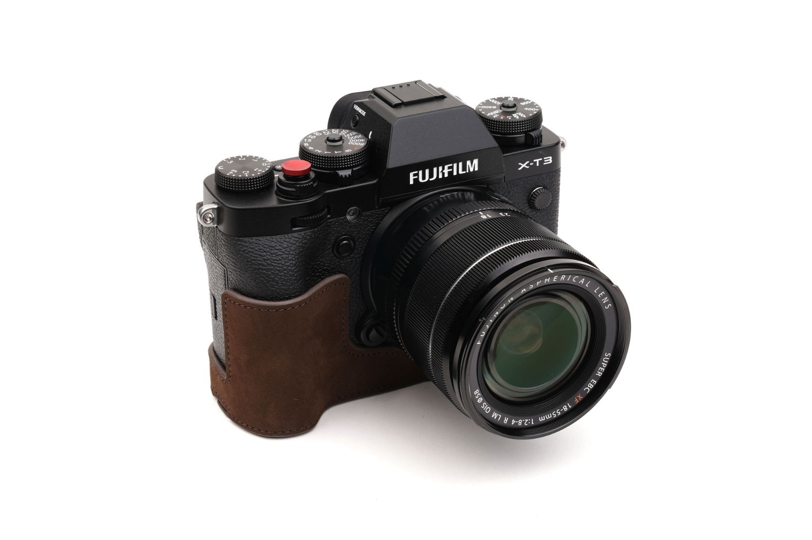 Genuine Real Leather Half Camera Case Bag Cover for FUJIFILM XT3 XT3