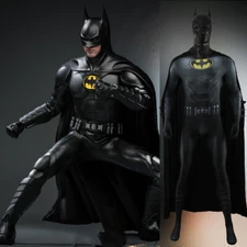 Batman Bruce Wayne Printed Jumpsuit Bodysuit Cape Costume Cosplay Halloween