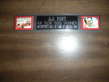 A.J. FOYT (AUTO RACING) NAMEPLATE FOR AUTOGRAPHED DISPLAY/FLAG/PHOTO