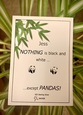 Panda Sterling Silver Personalised Earring Gift Saccos