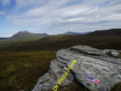Photo 12x8 View west from summit ridge of Meall na Sidhinn above Langwell, c2015