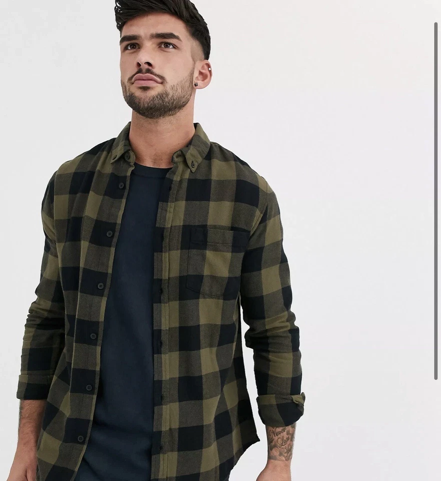 Camisa New Look a cuadros búfalo verde. Talla grande. Limpio excelente estado Foto 3 de 4