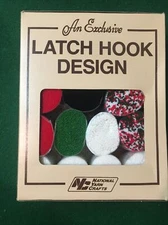 Vintage X928 Poinsettia National Yarn Crafts Holiday Collection Latch Hook OB