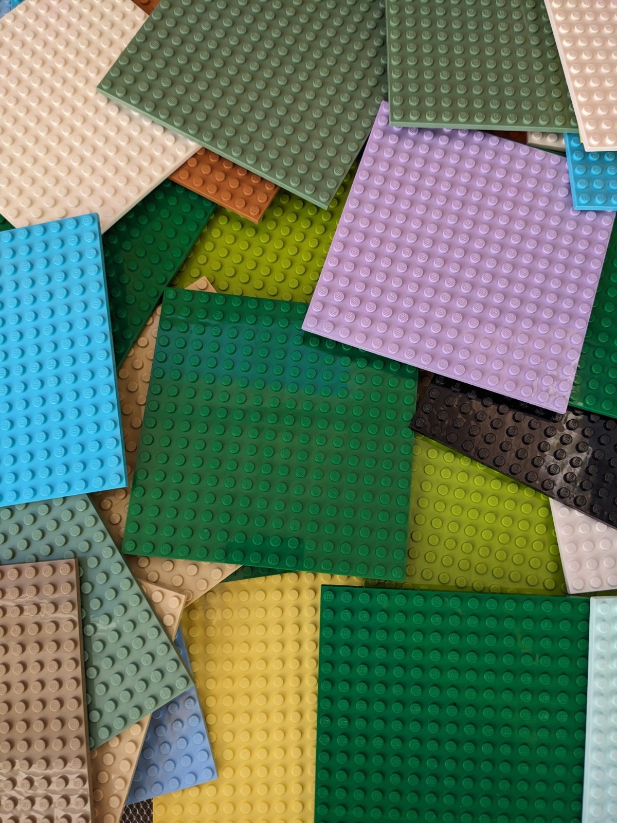 LEGO 16x16 Baseplates Bulk Lot 10pcs Mixed Colors Cleaned Genuine 91405