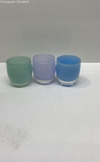 Lot of 3 Glass Baby Candle Holders