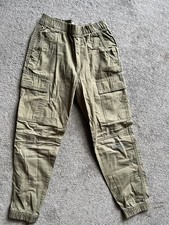 H M Boys Olive Green Cargo Pants Size 10