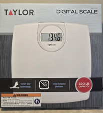 Taylor Digital 1.2-Inch LCD Bathroom Scale, 330 Lb Capacity, White