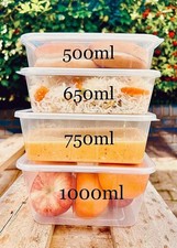 Plastic Food Containers with lids Takeaway Microwave Freezer Safe Storage Boxes