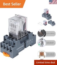 Heavy-Duty 5A Electromagnetic Relay with 14 Pins, LED and DIN Rail Compatiblity