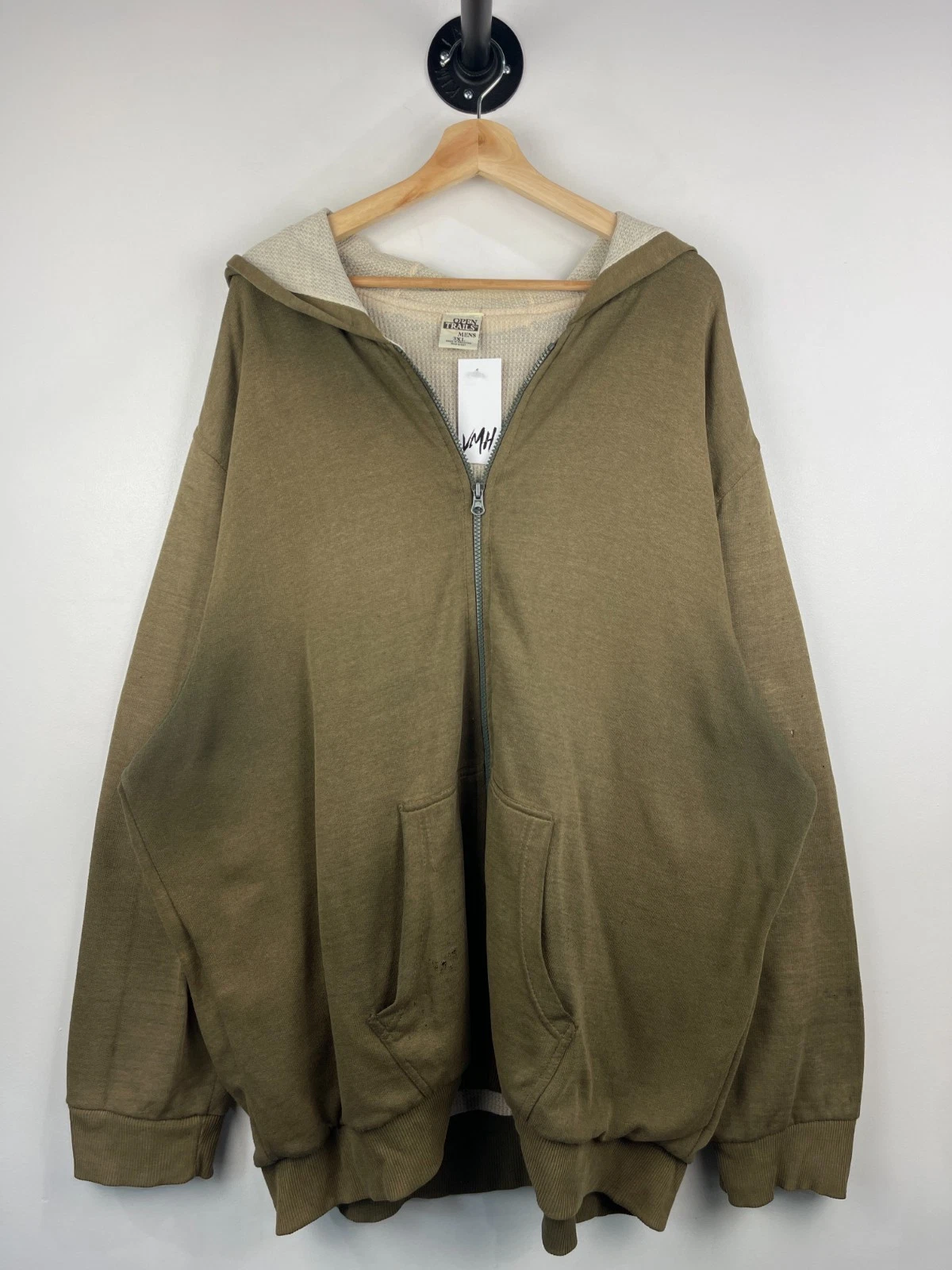 Vintage Open Trails Thermal Lined Brown Zip Up Hoodie Size 3XL