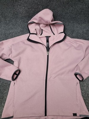 MPG Jacket Womens XL Pink Hooded Full Zip Fleece Lined Zipper Pockets Athletic