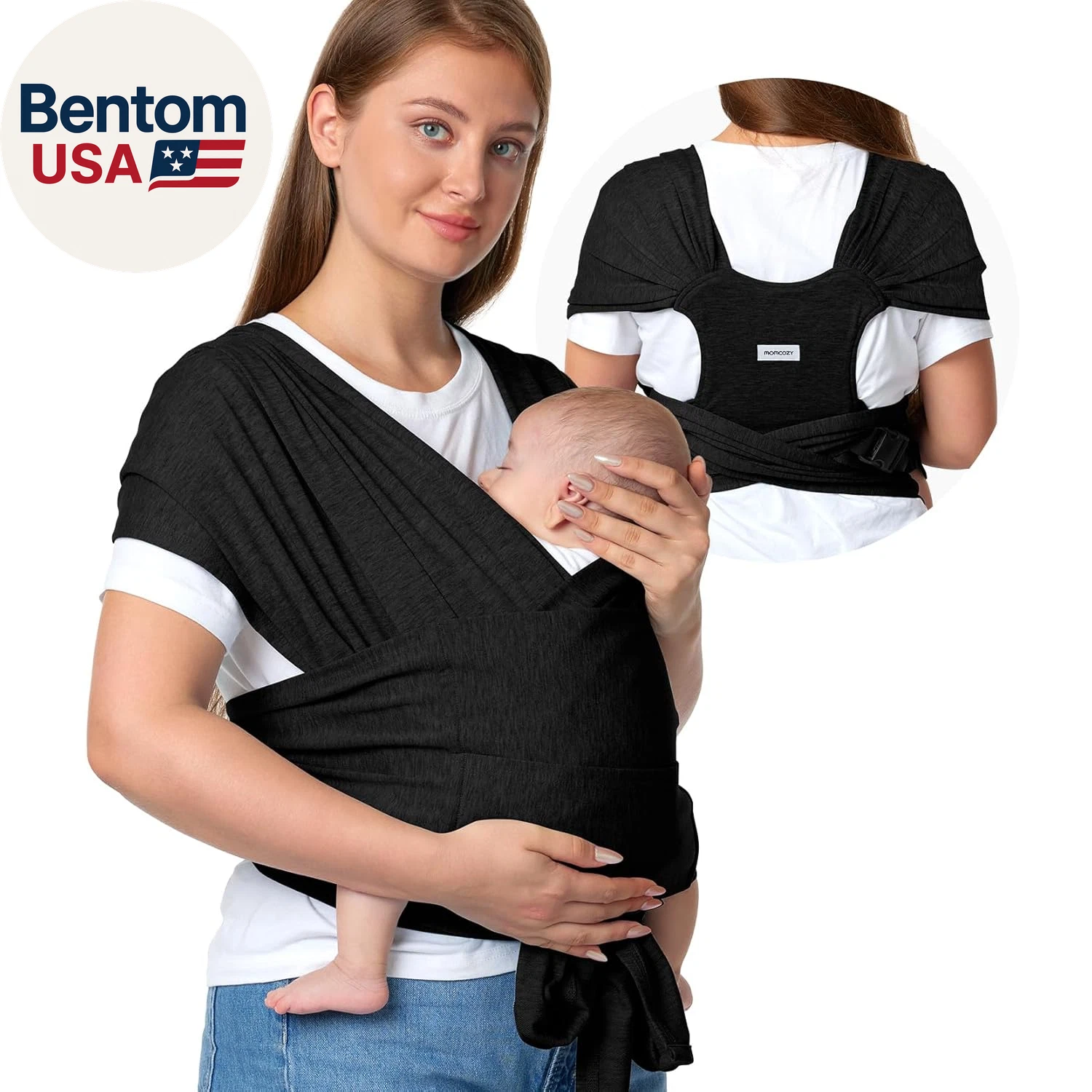 Baby Wrap Carrier Skin-Friendly Fabric, Easy to Wear Baby Carrier Sling T-Shirt