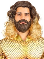 Aquaman PerüCke Mit Bart - Fasching KostüM PerüCke - Dieses Bart-PerüCken-Set