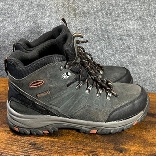 Skechers Hiking Boots Leather Trail Shoes Mens 9.5 Gorpcore Workwear Utility