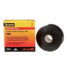 3M 130C 1-1/2"X30FT TAPE, SPLICING, RUBBER, BLACK 1.5INX30FT