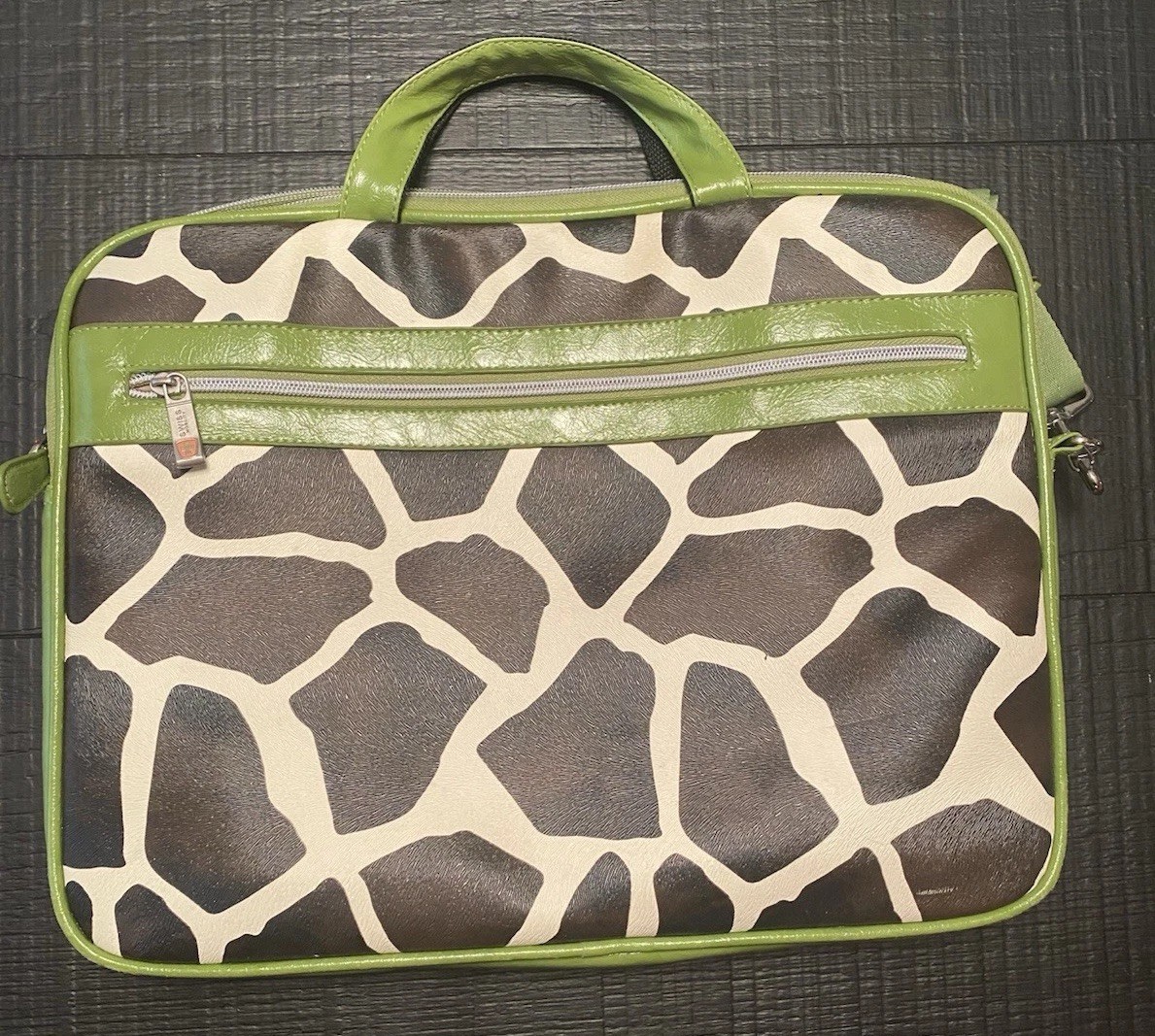 Computer Bag Giraffe Pattern With Lime Green *Pad… - image 1