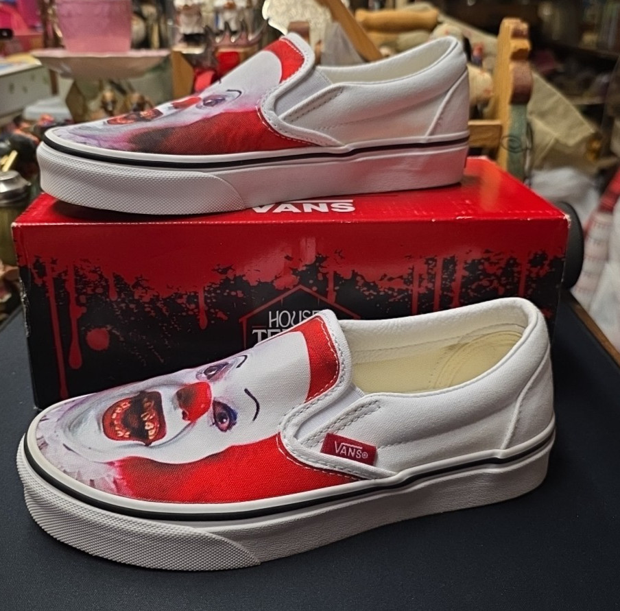 Vans Classic Slip-on X House Of Terror "It Pennywise" 5.5 Womens/4.0 Mens Rare thumbnail 2