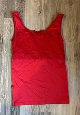 Rhonda Shear Lace Spandex Camisole Tank Top Red Women s Medium