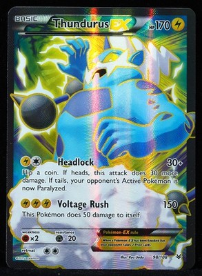 Thundurus EX #98/108 Roaring Skies NM- Pokemon Card