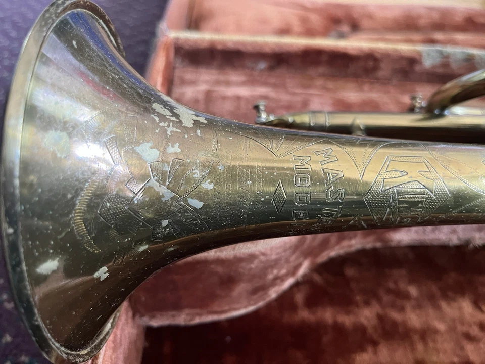 H.N. Corneta modelo White King Master | 1941, estuche original, ¡servicio reciente! Foto 3 de 4