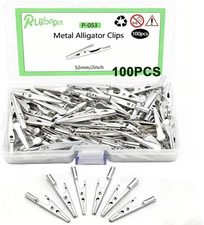 100 pcs Metal Alligator Clips 52 mm for Household Soldering and Electrical Test