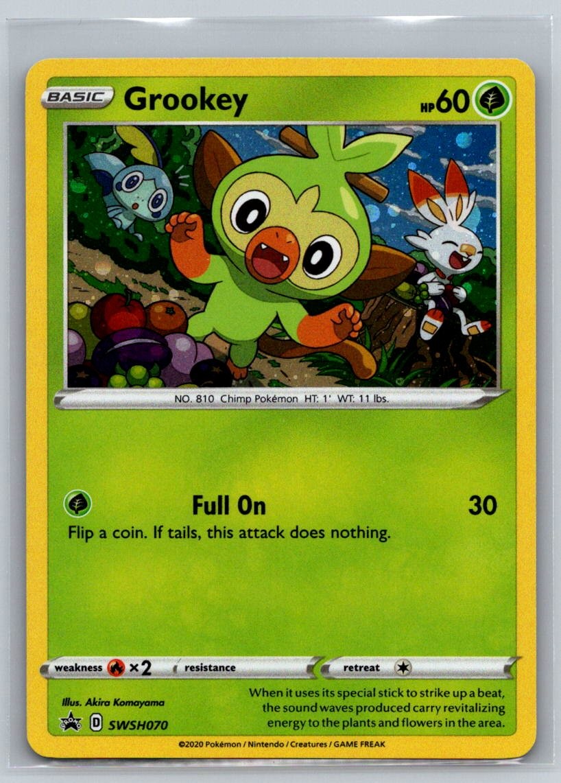 Grookey SWSH070 NM Holo Sword & Shield Promo Pokemon