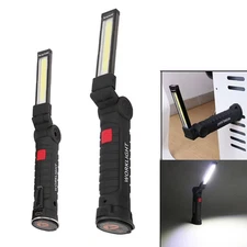1-10Pcs Portable Flashlight COB LED Hand Light USB Rechargeable Torch Waterproof