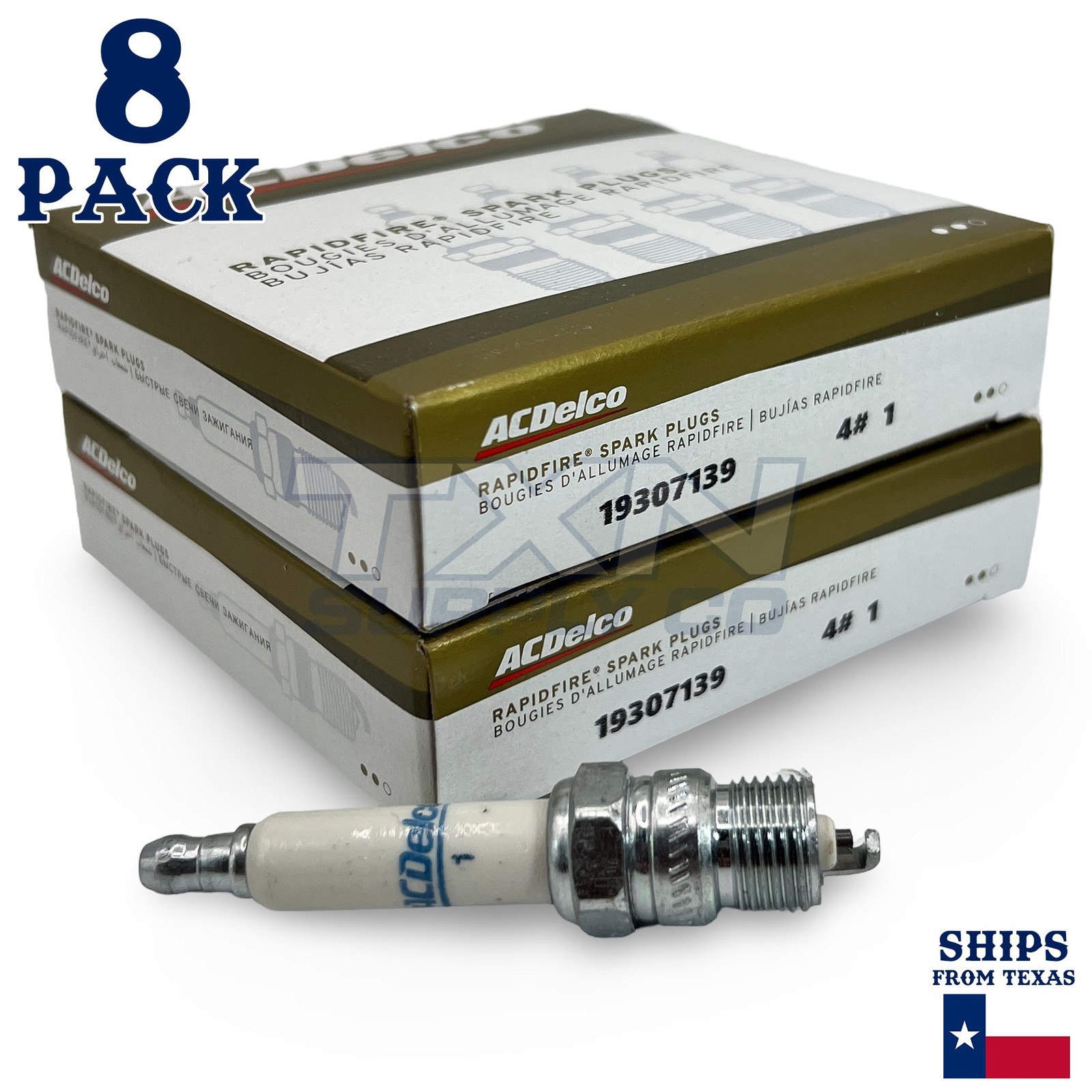 8 Pack GM ACDelco #1 RAPIDFIRE Platinum Spark Plugs