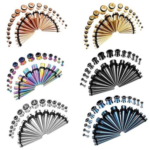 Stainless-Steel Ohr Taper Plugs, Tunnel FüR Gepiercte Ohren, 36-Teiliges Set,...-image
