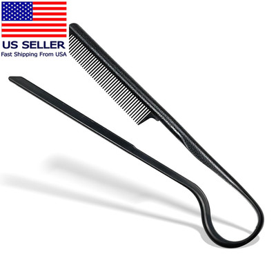 V-Shaped Hair Straightener Comb   Portable Wheat Straw Hairdressing Tool for Sty