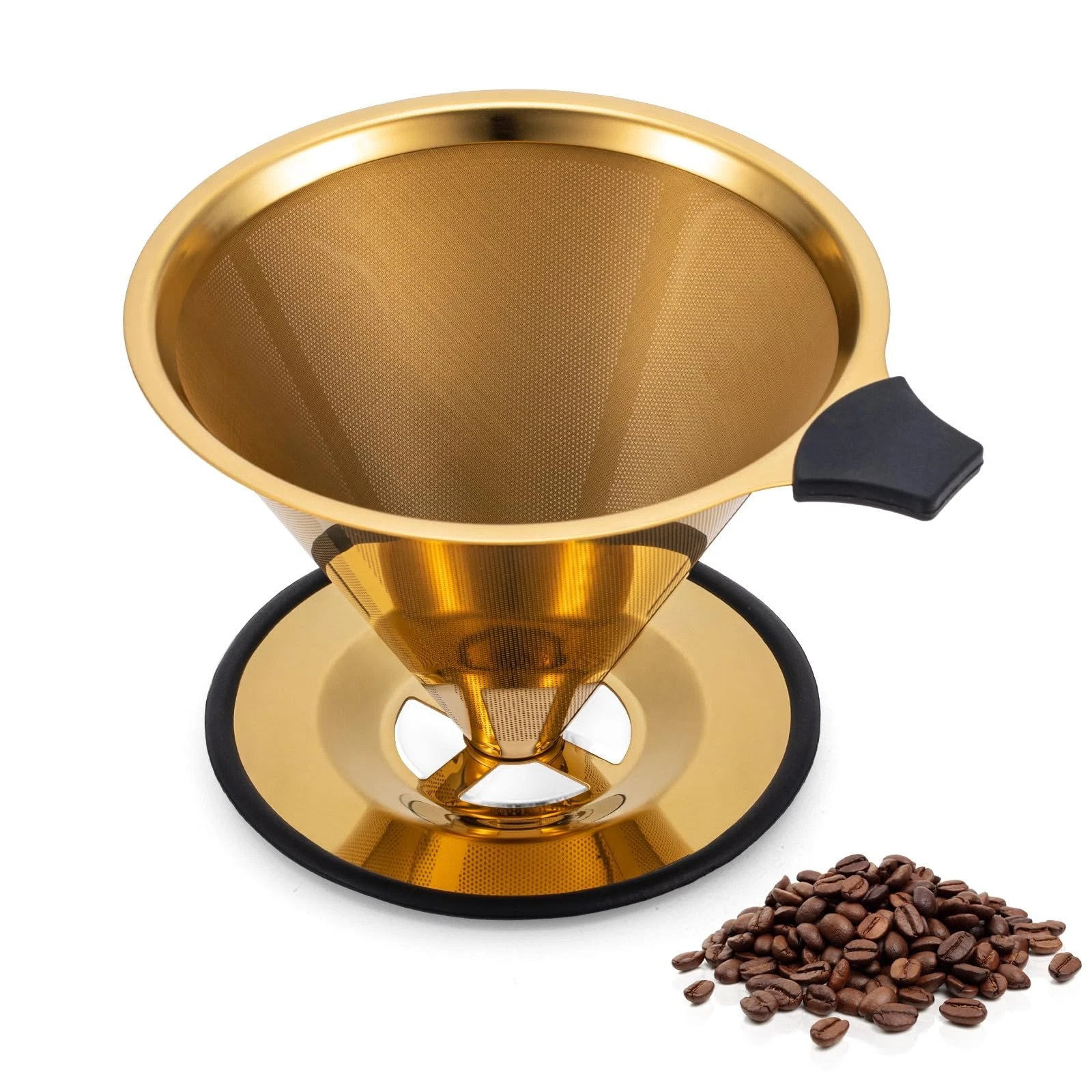 【2.0 Upgraded】 Pour Over Coffee Dripper – Paperless Reusable Stainless Steel ...
