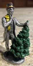 1992 Hudson Pewter Villagers #5930 MR. DANIELS Picking A Christmas Tree NOS NEW