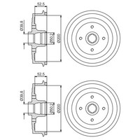 2X Bosch Bremstrommeln 200Mm Hinten Passend FÜR Chevrolet Lanos Daewoo Lanos