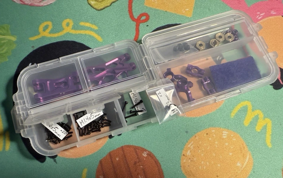 Losi™ Micro-B Micro-T Aluminum Purple Parts Kit w/ Screws & Case 1:24 1:28 🇺🇸 - Image 3 of 4