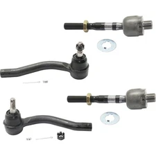 Tie Rod End Set For 2007-2008 Infiniti G35 09-10 G37 Front Inner and Outer