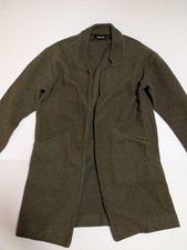 Express Olive Green Teddy Fleece Open-Front Cardigan Jacket XS Petite Cozy