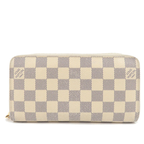 Louis Vuitton Damier Azur Zippy Long Wallet Gold HDW N60019 Authentic